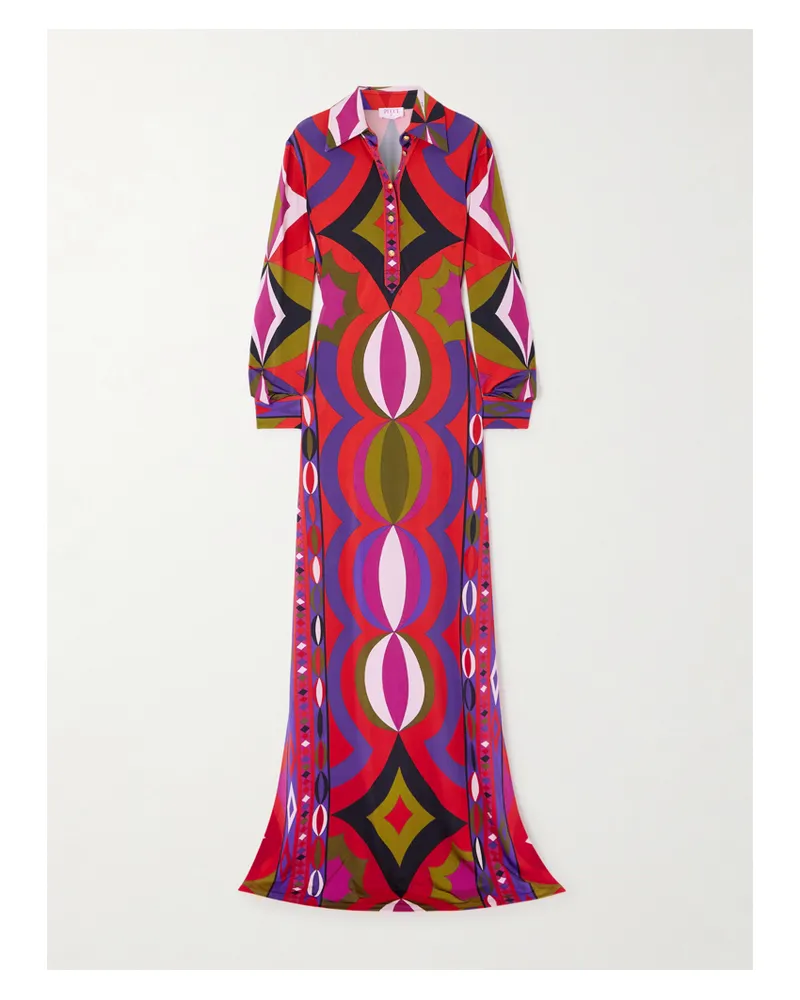 Emilio Pucci Printed Satin Maxi Dress - Multi Multi