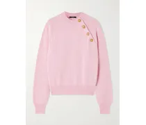 Button-embellished Cashmere And Wool-blend Sweater - Pink