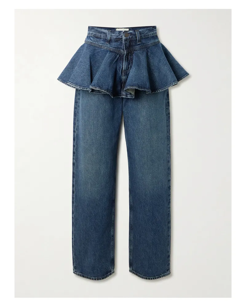 AGOLDE Peplum High-rise Barrel-leg Jeans - Blue Blue