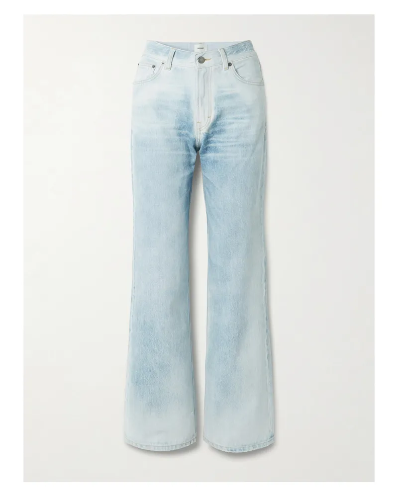 Haikure Korea High-rise Wide-leg Jeans - Blue Blue