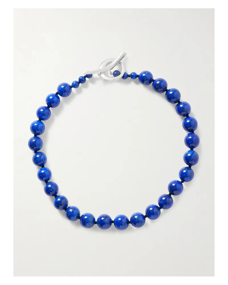 Sophie Buhai Everyday Boule Kette Aus Kordel Mit Details Aus Silber Und Lapislazuli - Blau Blau