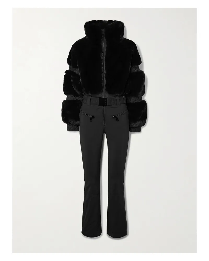 GOLDBERGH Lieke Skianzug Aus Plüschmaterial Mit Gürtel - Schwarz Schwarz