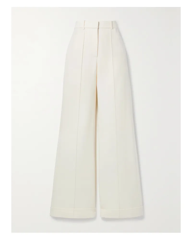 Adam Lippes Deeda Hose Mit Weitem Bein Aus Einer Woll-seidenmischung - Ecru Ecru