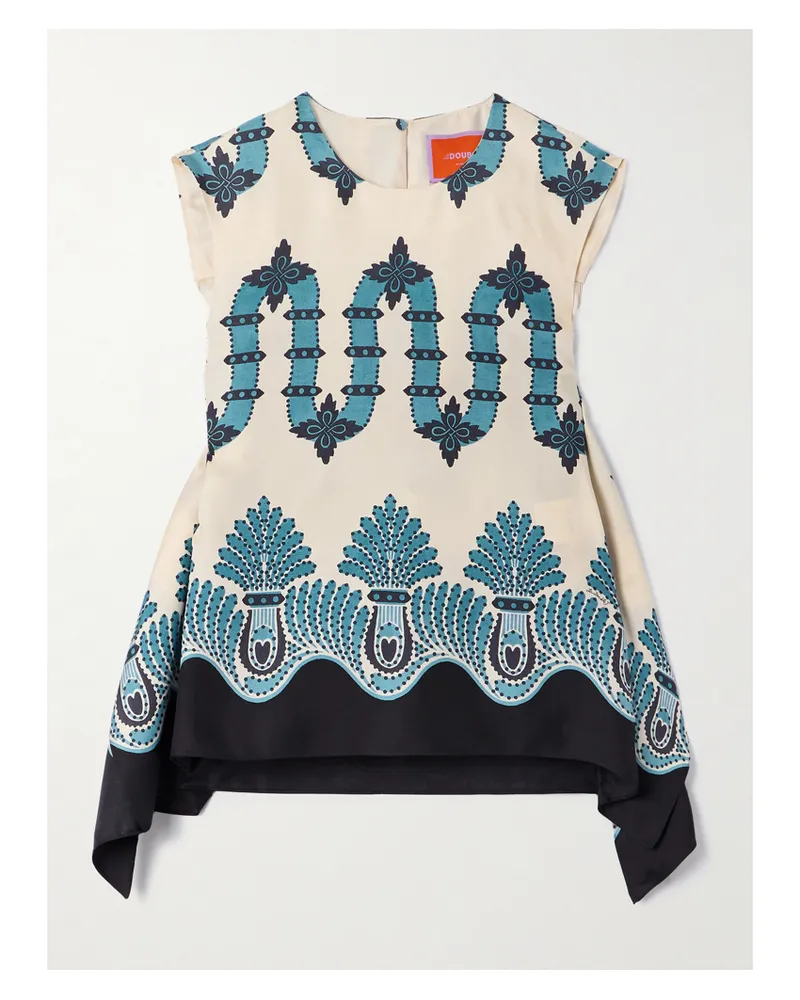 La DoubleJ San Carlo Bluse Aus Bedrucktem Seiden-twill - Blau Blau