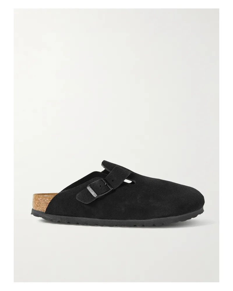 Birkenstock Boston Suede Clogs - Black Black