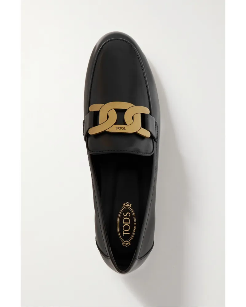 TOD'S Loafers aus Leder mit Verzierung Schwarz