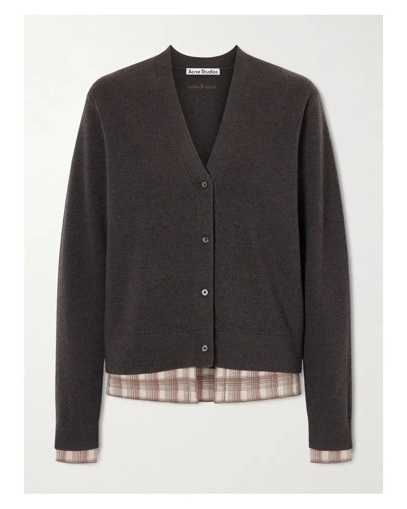 Acne Studios Mehrlagiger Cardigan Aus Wolle Mit Stickerei - Braun Braun