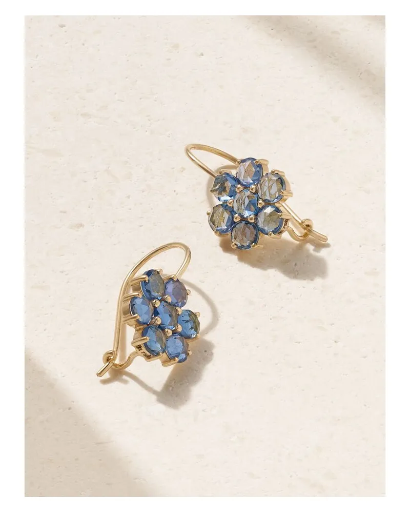 Ileana Makri Daisy Bloom Ohrringe Aus 18 Karat Gold Mit Saphiren Gold