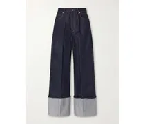 Creased Wide-leg Denim Jeans - Blue