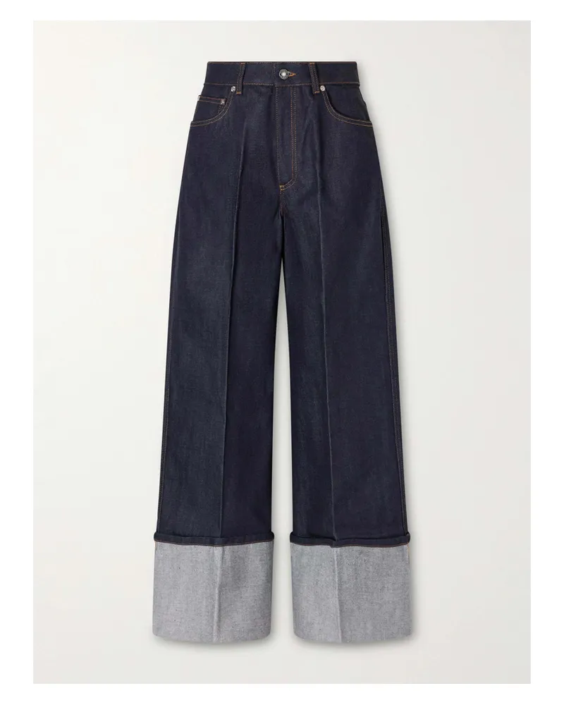 Givenchy Creased Wide-leg Denim Jeans - Blue Blue