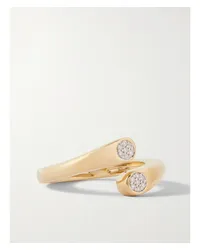 Stone & Strand Hug Ring aus 10 Karat  mit Diamanten Gold