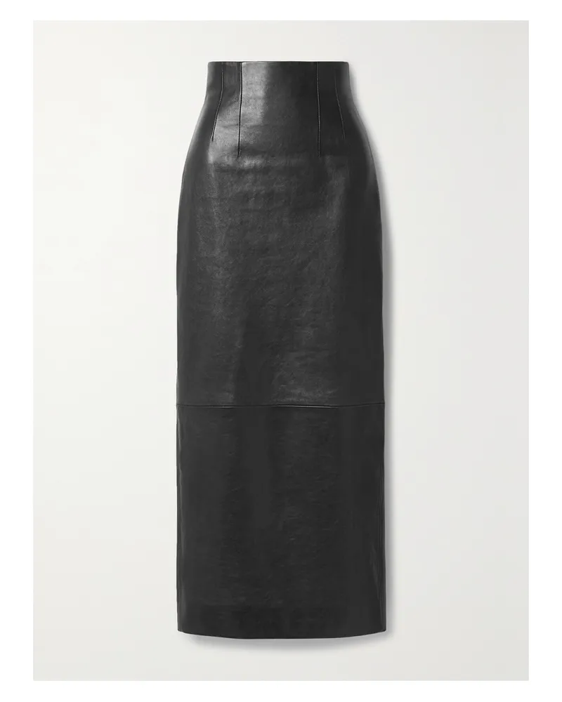 KHAITE Loxley Leather Maxi Skirt - Black Black