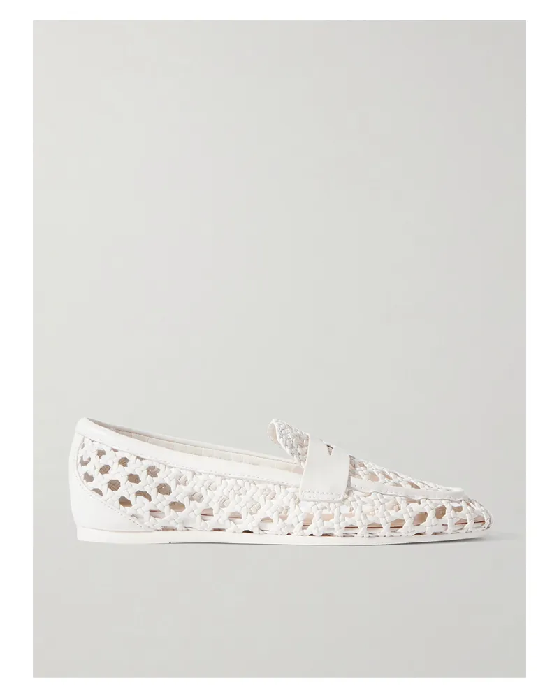 Stuart Weitzman Thea Woven Leather Loafers - Neutrals Neutrals