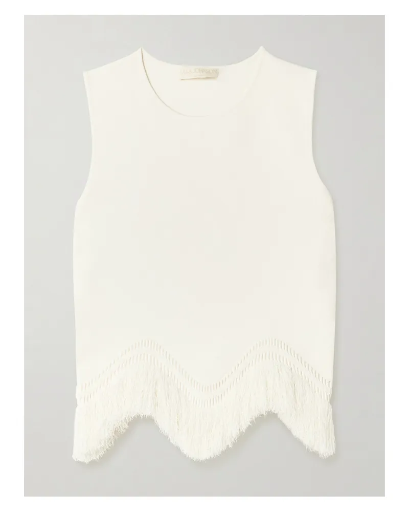 Ulla Johnson Koa Scalloped Fringed Knitted Tank - White White