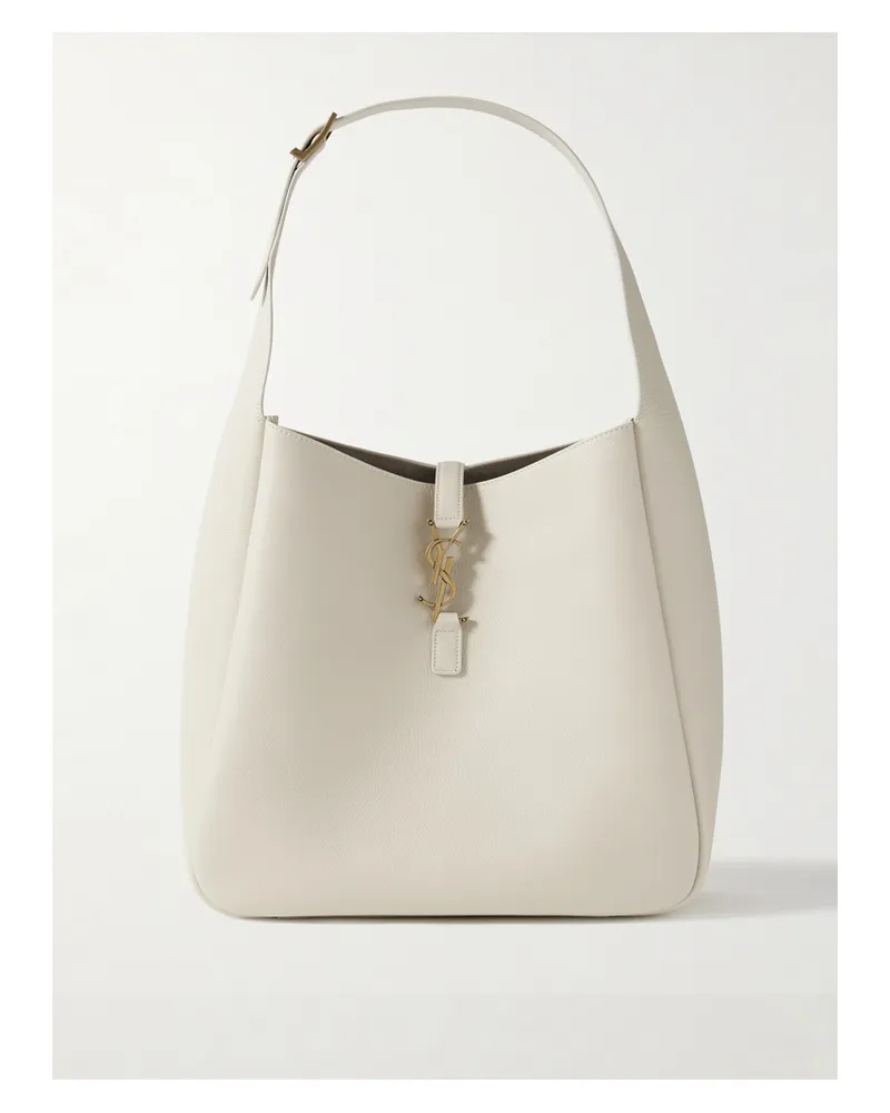 Saint Laurent Le 5 À 7 Supple Large Leather Shoulder Bag - White White