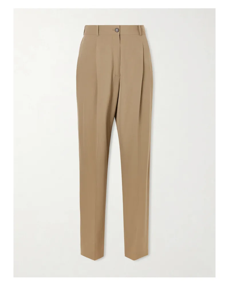 The Row Gianni Pleated Wool Pants - Neutrals Neutrals