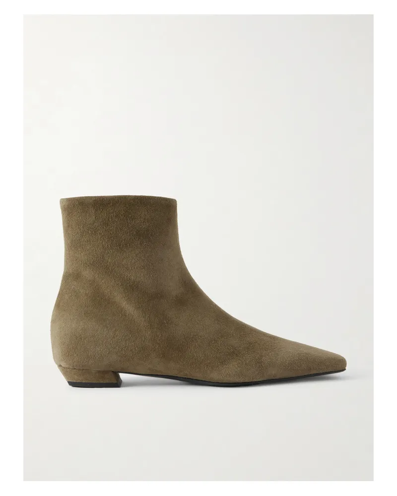 Proenza Schouler Suede Ankle Boots - Green Green