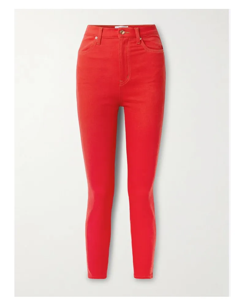Frame Denim Carolina Herrera The Taper Hoch Sitzende Skinny Jeans - Rot Rot