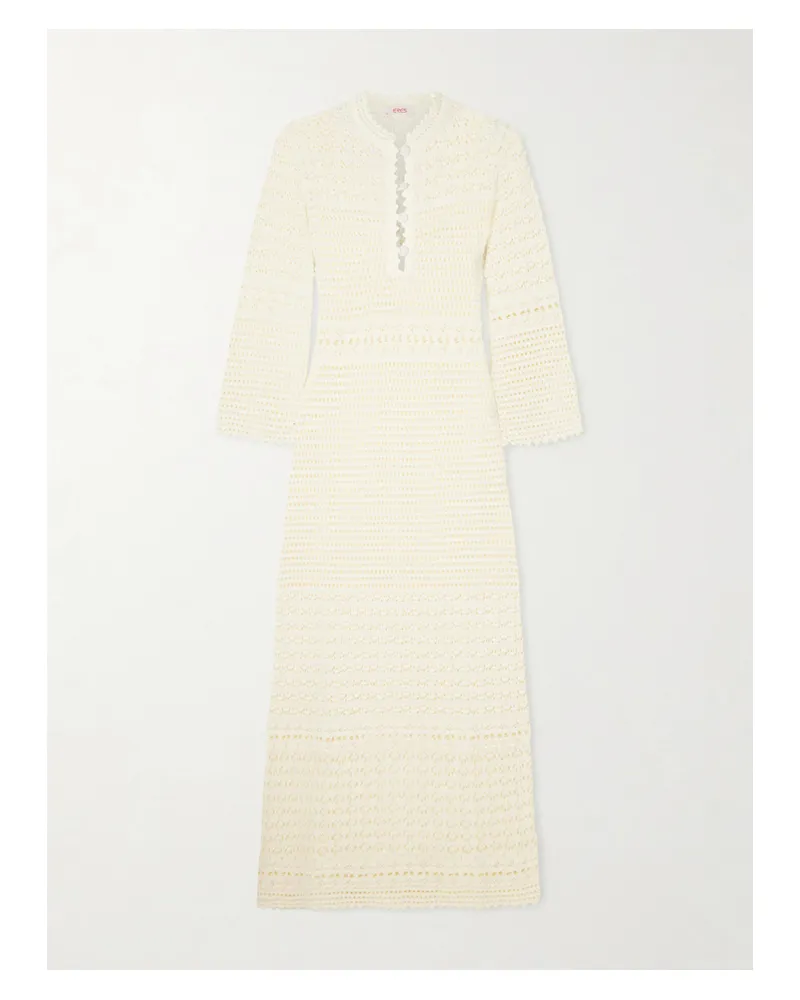 Eres Madone Open-knit Maxi Dress - Ecru Ecru