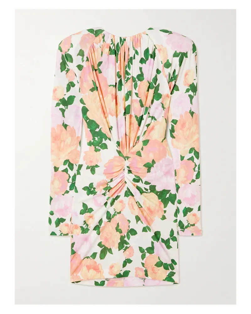 Stella McCartney Minikleid Aus Jersey Mit Blumenprint Und Raffungen - Mehrfarbig Mehrfarbig
