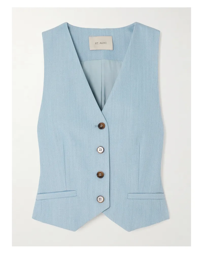St. Agni Carter Weste Aus Twill Mit Recycelten Fasern - Blau Blau