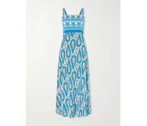 Paisley-print Jersey Maxi Dress - Blue