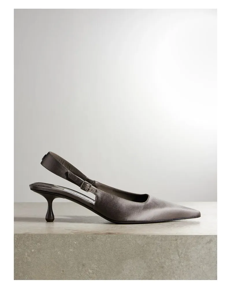 Jimmy Choo Amel 50 Slingback-pumps Aus Satin - Grau Grau