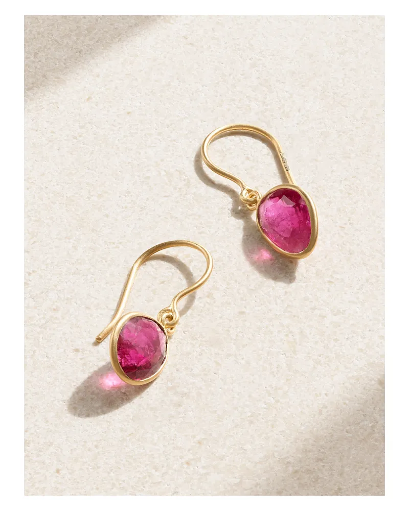 Pippa Small Ohrringe Aus 18 Karat Gold Mit Turmalinen - Pink Pink
