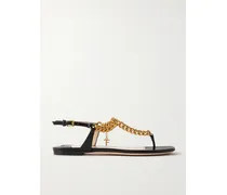 Zenith Slingback-zehensandalen Aus Leder Mit Verzierung - Schwarz