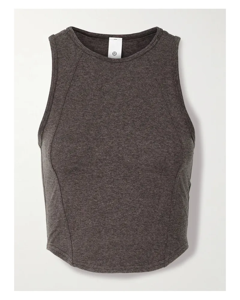 LULULEMON Softy Suedey Verkürztes Tanktop Mit Rundhalsausschnitt - Braun Braun