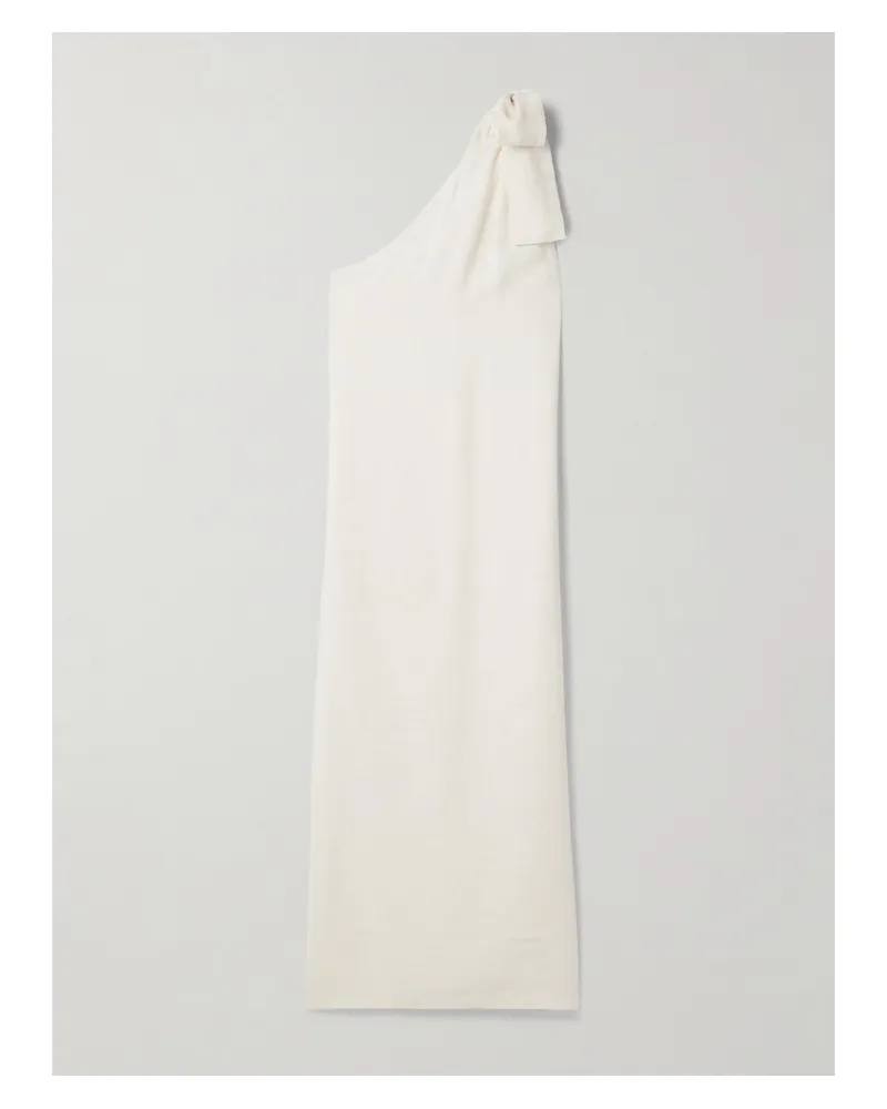 Lisa Marie Fernandez Asymmetrisches Maxikleid Aus Webstoff Mit Schleife - Weiß Weiß