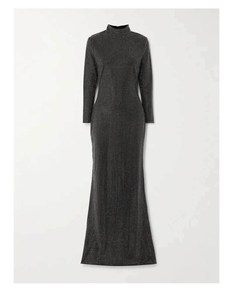 Solace London Vivienne Robe Aus Crêpe Mit Kristallen - Schwarz Schwarz