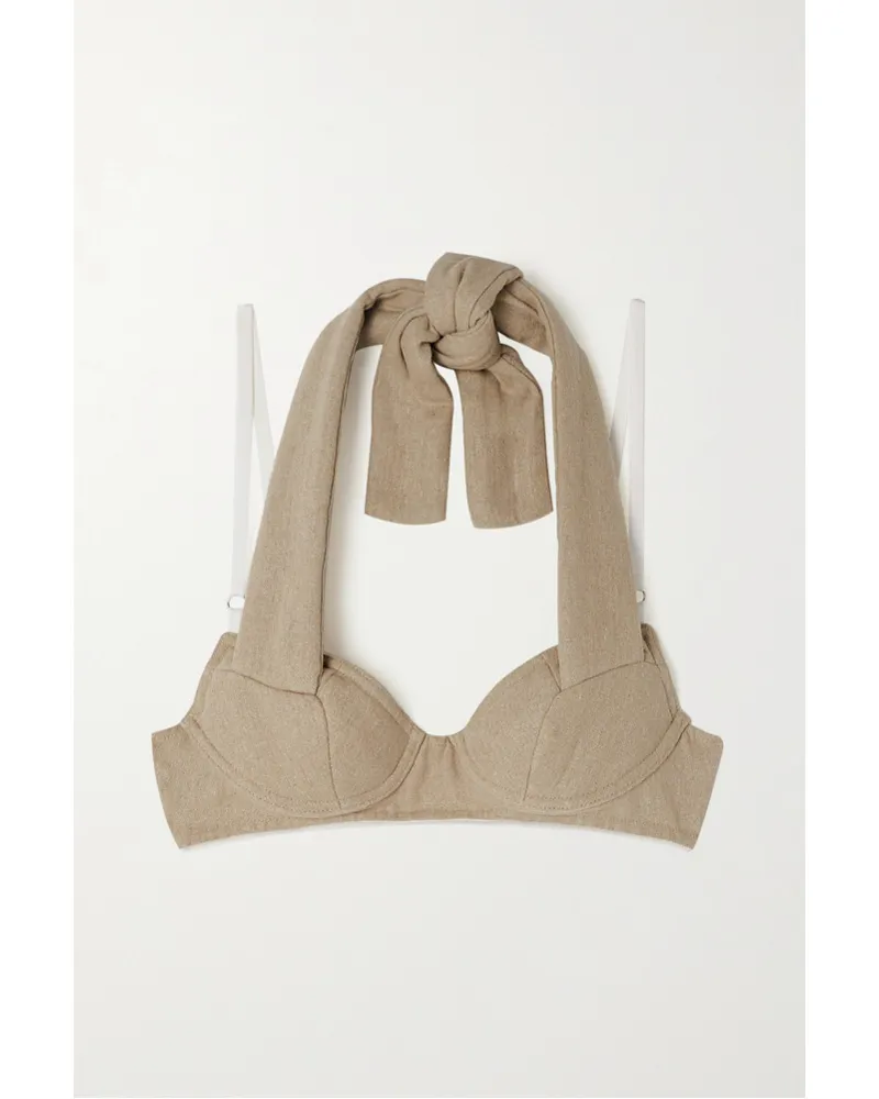 Jacquemus Le Haut Cuscinu Bustier aus Leinen Neutral