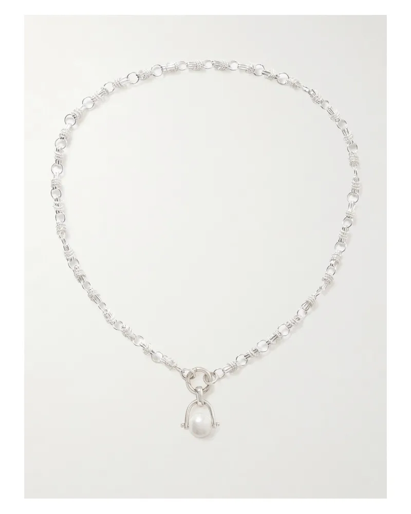 Loren Stewart Cirque Sterling Silver Pearl Necklace Silver