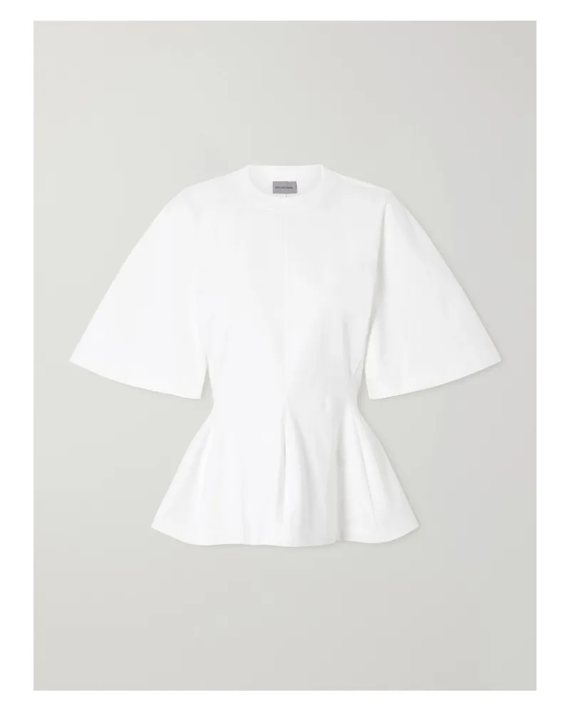 Balenciaga Shaped Flared Cotton-jersey T-shirt - White White