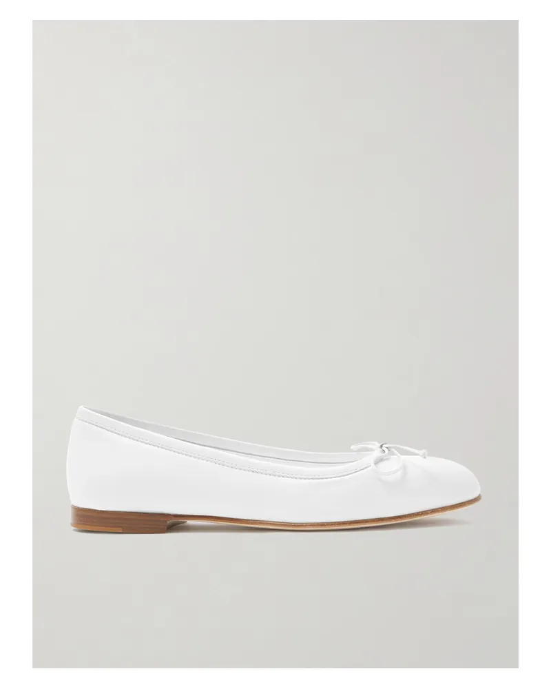 Manolo Blahnik Veralli Ballerinas Aus Leder Mit Schleife - Weiß Weiß