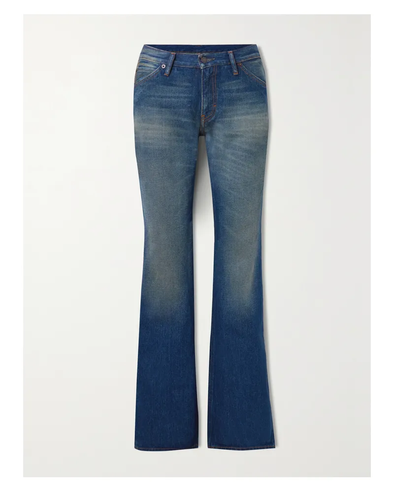 Acne Studios Tief Sitzende Bootcut-jeans Aus Bio-denim - Blau Blau
