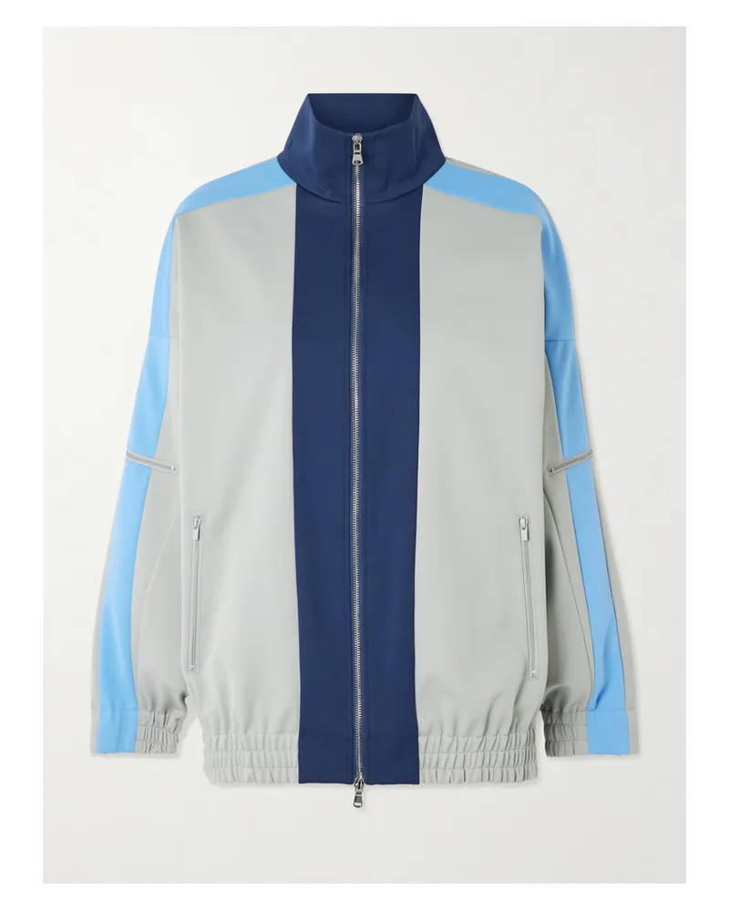tibi Jacke Aus Jersey In Colour-block-optik - Grau Grau
