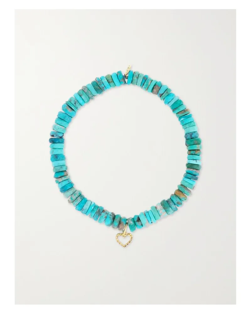 Sydney Evan Arizona Small Armband Mit Türkisen, Diamanten Und Details Aus 14 Karat Gold - Blau Blau