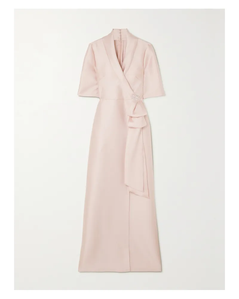 Reem Acra Robe Aus Piqué Mit Wickeleffekt Und Verzierung - Pink Pink