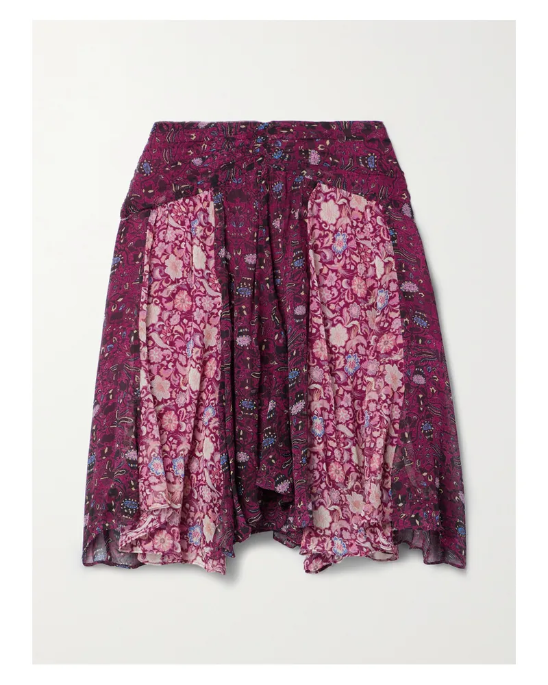Isabel Marant Oda Minirock Aus Seidenkrepon Mit Blumenprint - Pink Pink