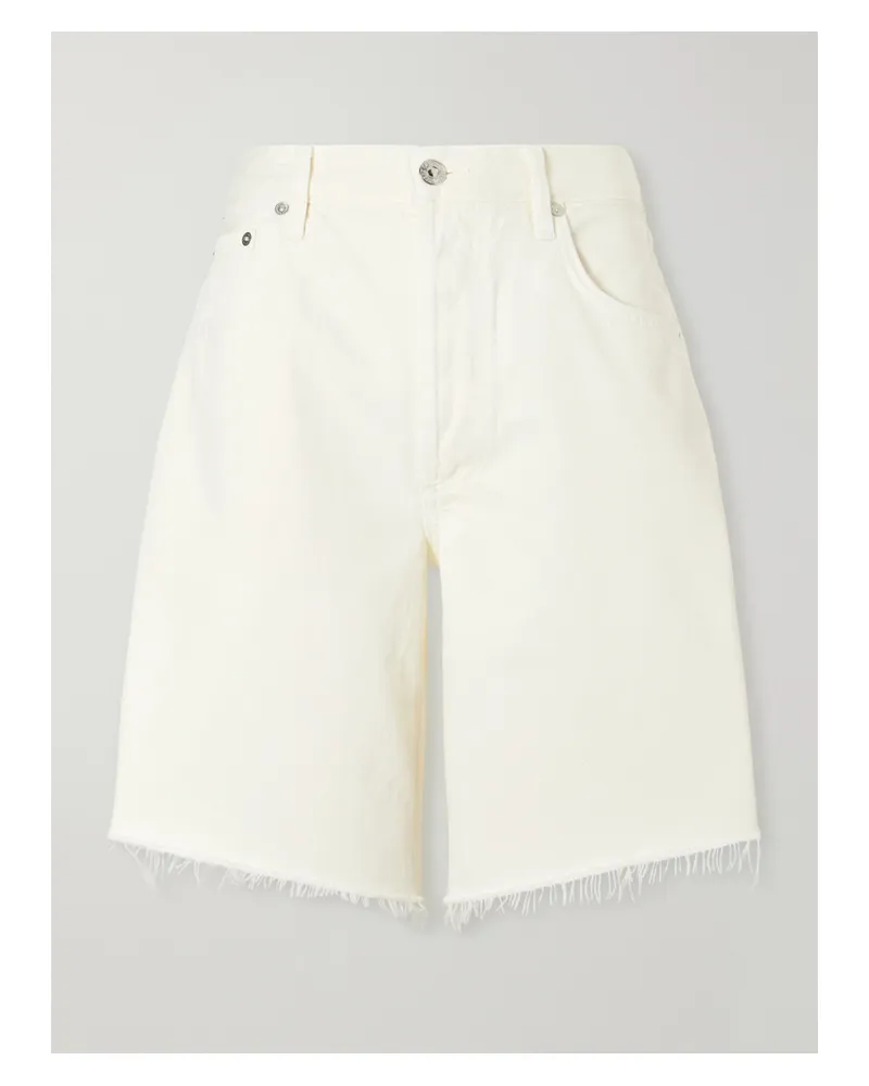 Citizens of humanity Ayla Frayed Denim Shorts - Neutrals Neutrals