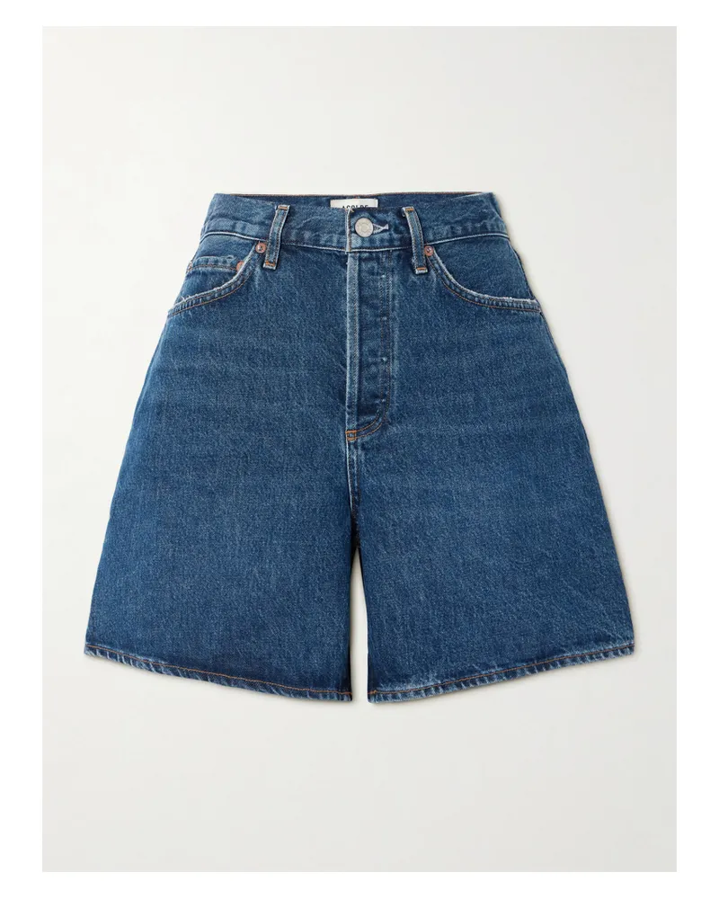 AGOLDE Dame Denim Shorts - Blue Blue