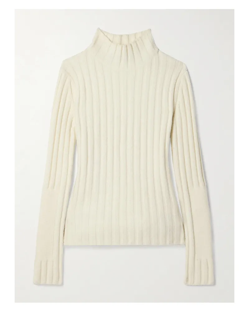 Proenza Schouler Haven Stehkragenpullover Aus Einer Gerippten Wollmischung - Weiß Weiß