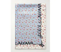 Printed Silk-twill Scarf - Blue