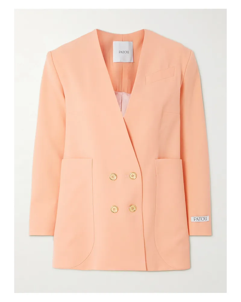 Patou Doppelreihiger Blazer Aus Twill Aus Einer Wollmischung - Orange Orange