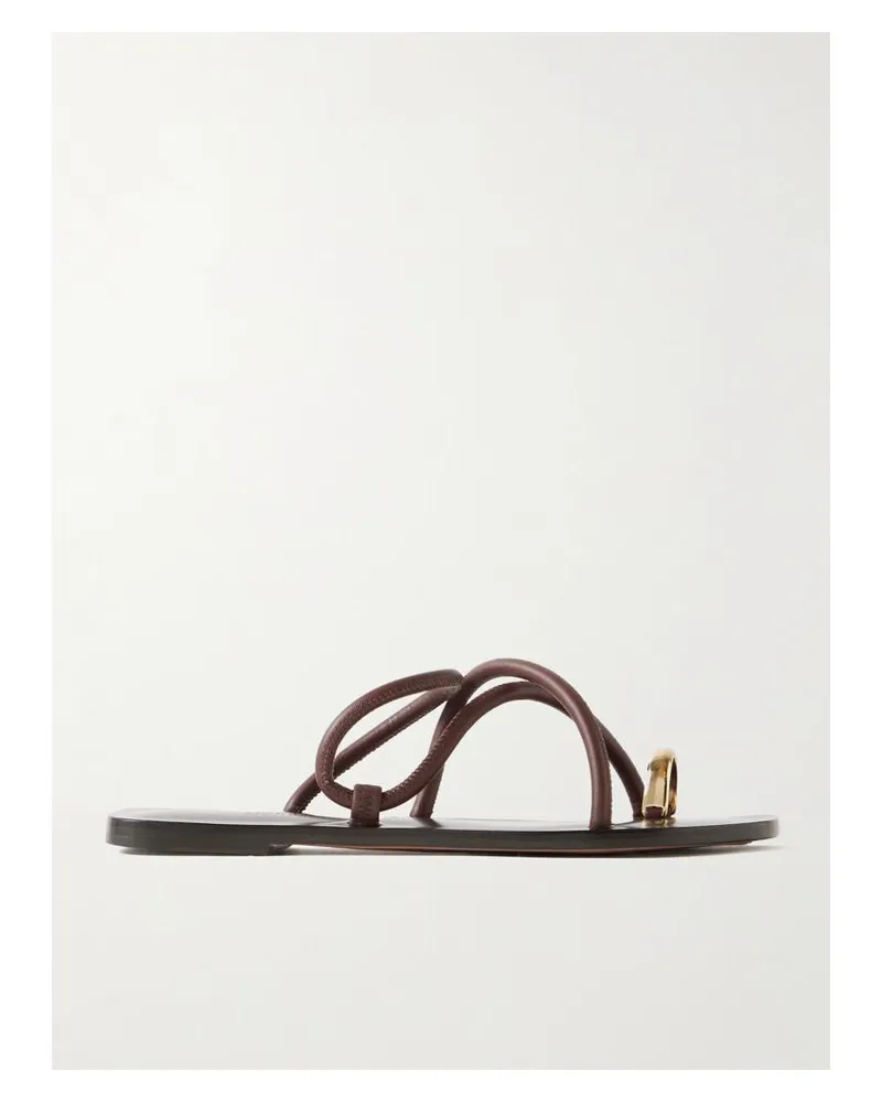 Emme Parsons Laurie Sandalen Aus Leder Mit Goldfarbenen Details - Braun Braun