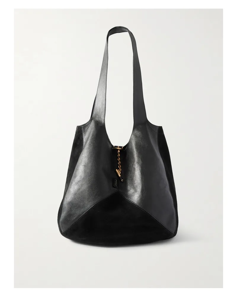 Chloé Balloon Tote Aus Leder Und Veloursleder - Schwarz Schwarz