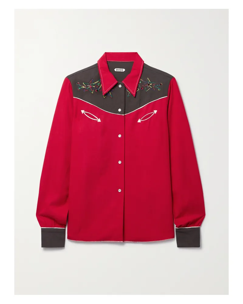 BODE Hemd Aus Canvas Und Twill Aus Einer Baumwollmischung Mit Verzierungen Und Stickereien - Rot Rot
