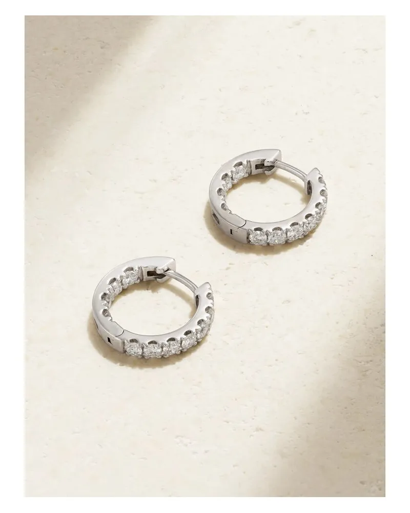 Roxanne First Mega Smallest Creolen Aus 14 Karat Weißgold Mit Diamanten Gold